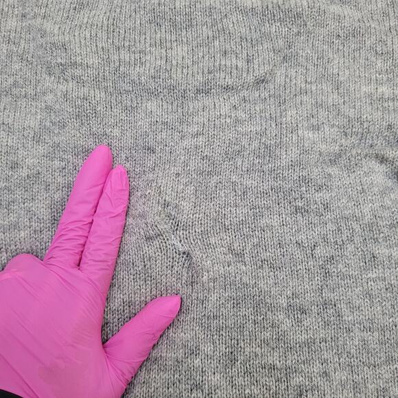 Pendleton Shetland Wool Laine Sweater XL 24x29 Gray Crop - Picture 4 of 14